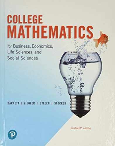 College Mathematics for – Hardcover, by Barnett Raymond; Ziegler – Very Good