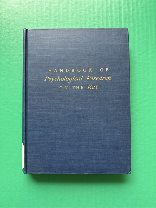 Handbook of Psychological Research on the Rat (1950) by Norman Munn HC VG RARE