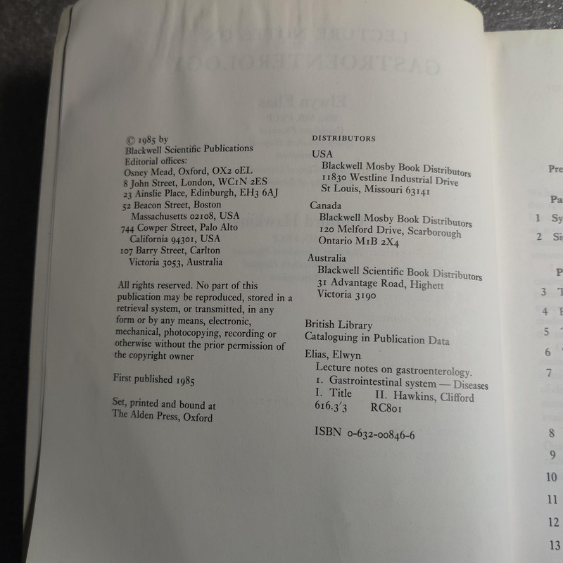 Vintage Lecture Notes On Gastroenterology Elias Hawkins Blackwell Paperback gallery