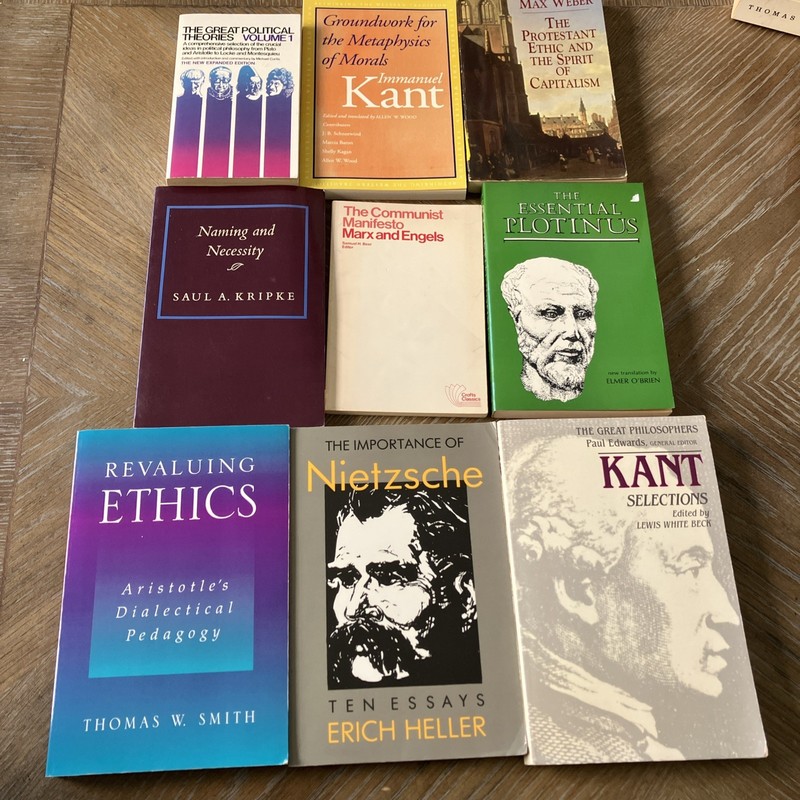 Lot of 9 Philosophy and Political books ARISTOTLE Kant Max Weber Marx Nietzsche