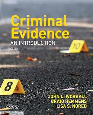Criminal Evidence: An Introduction – Paperback, by Worrall John L.; – Good