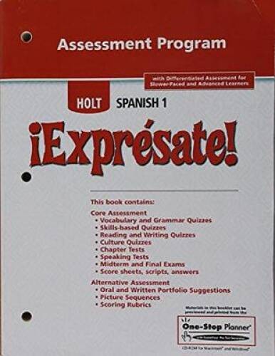Expresate, Level 1: Teaching Resources Assessment Program – Paperback – GOOD