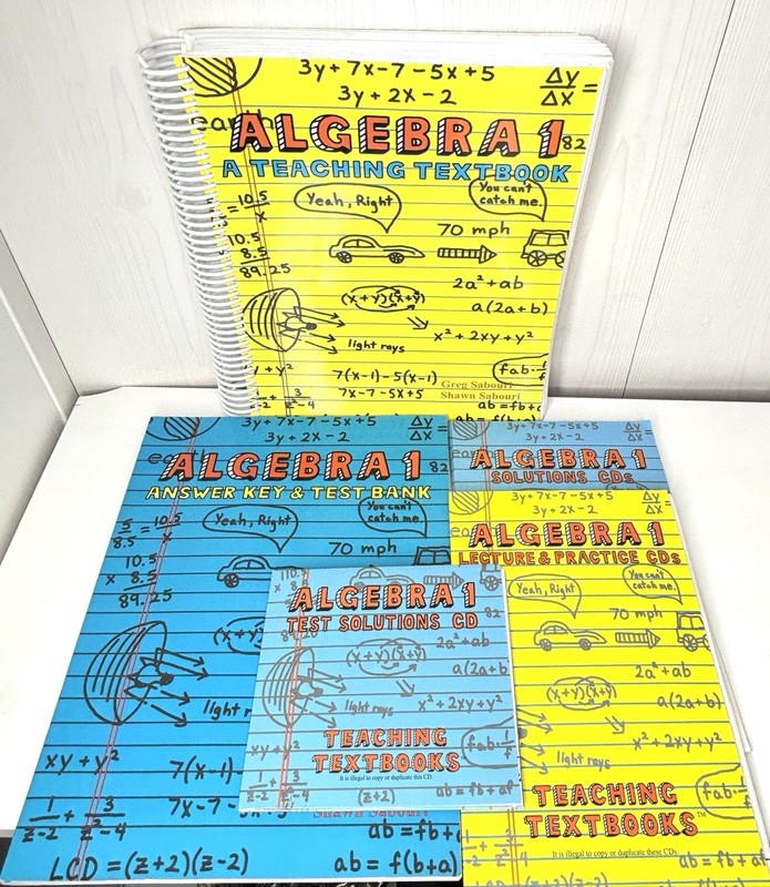 Teaching Textbooks Algebra 1 Math Set Complete CDs Workbook Greg Shawn Sabouri