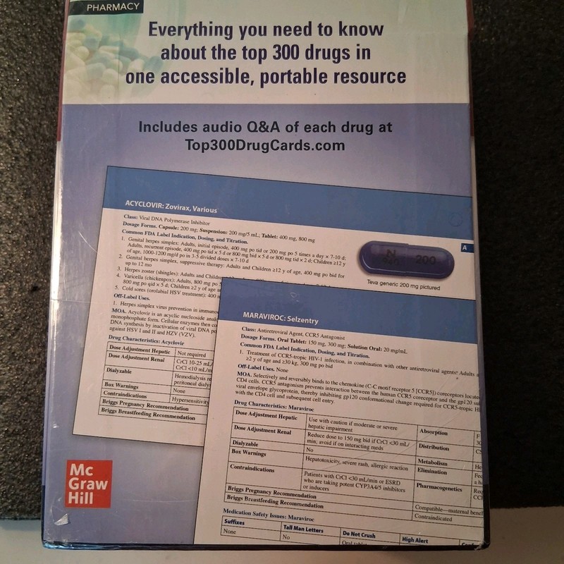McGraw Hill's 2022/2023 Top 300 Pharmacy Drug Cards by Kolesar Sealed Box gallery