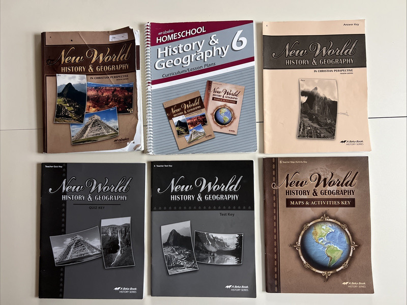 A Beka Grade 6 New World History & Geography Set of 6 Books – Teacher Student
