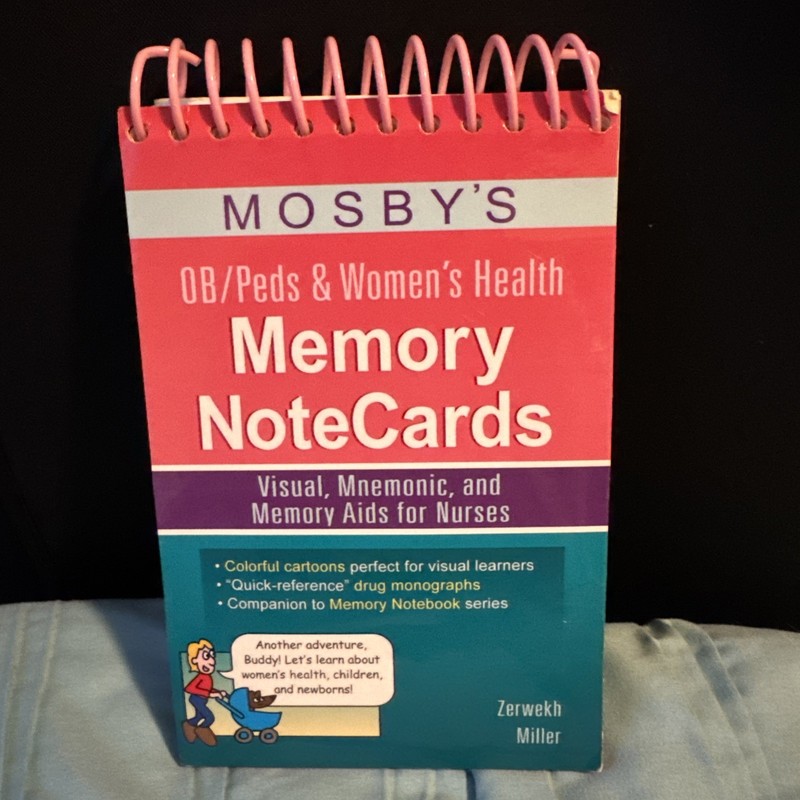 Mosby’s OB/Peds and Women’s Health Memory NoteCards : Visual, Mnemonic, and…
