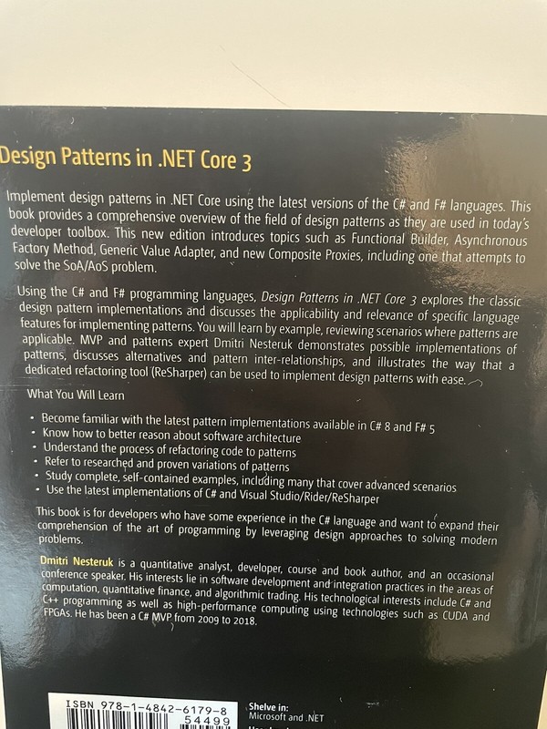 Design Patterns in .NET Core 3: Reusable Approach in C# & F# Book Textbook Book gallery