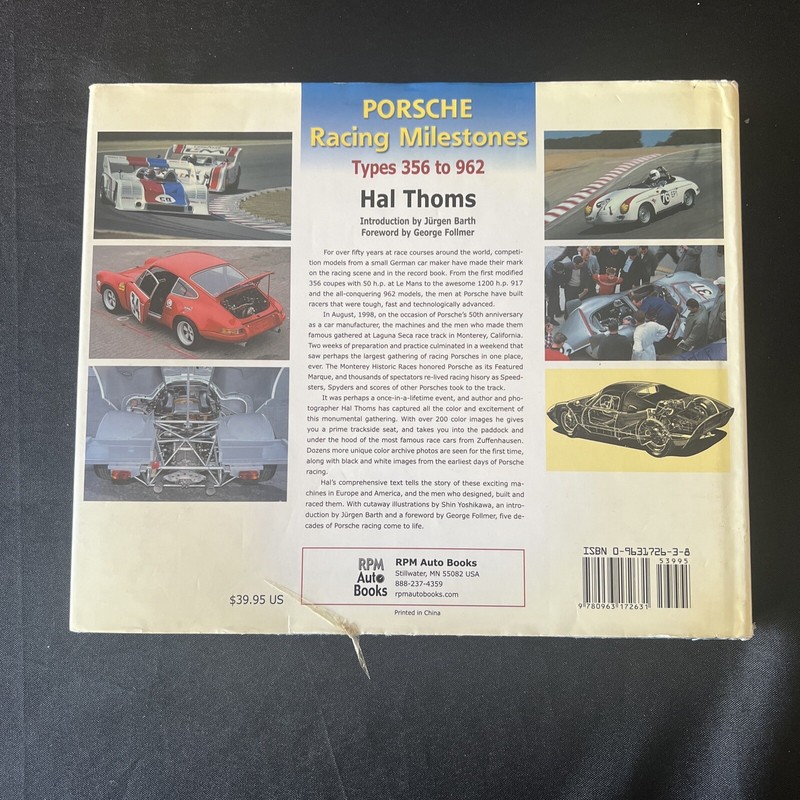 Porsche Racing Milestones : 356 To 962 by Hal P. Thoms (2001, Hardcover) gallery