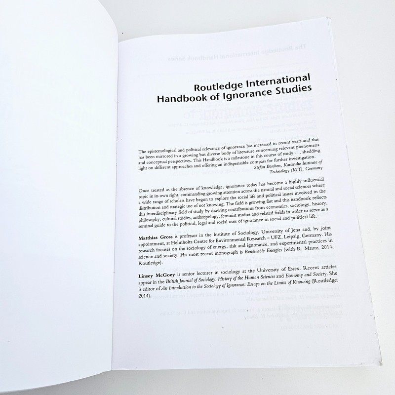 Routledge Handbook of Ignorance Studies Social Science Paperback Free Postage gallery