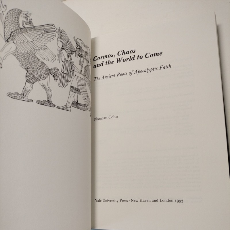 COSMOS, CHAOS AND THE WORLD TO COME by Norman Cohn 1st Ed 1993 HCDJ VG++ gallery