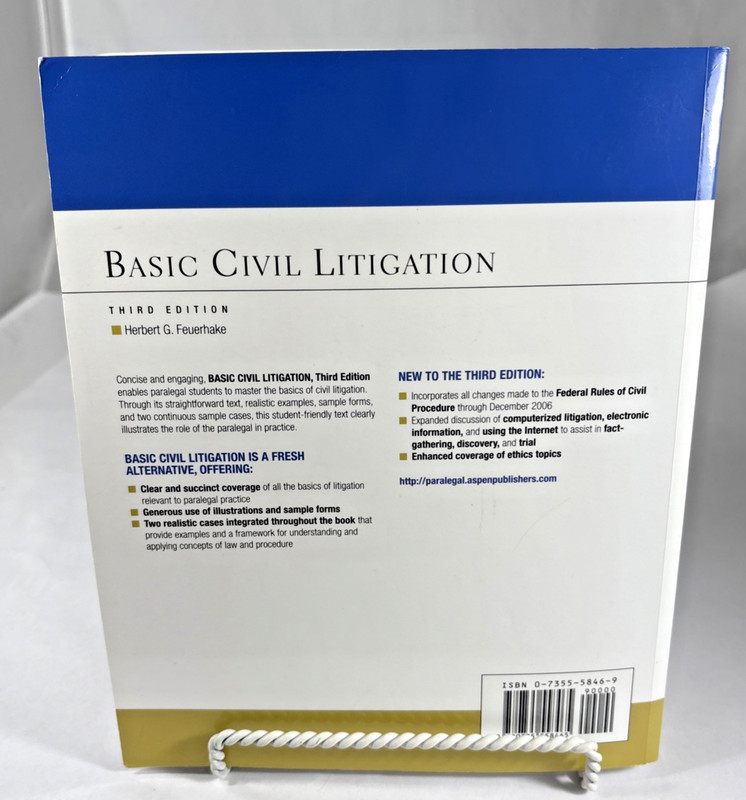 Basic Civil Litigation Third 3rd Edition Herbert G Feuerhake Aspen Paralegal gallery