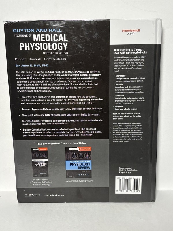 Guyton & Hall Textbook of Medical Physiology 13th Edition John E. Hall Hardcover gallery