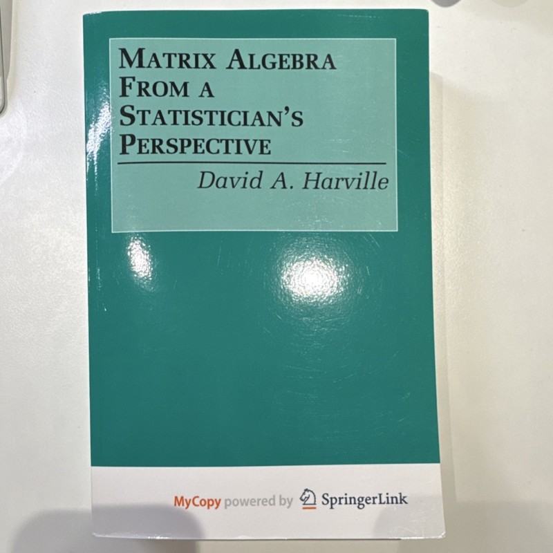 Springer: Matrix Algebra from a Statistician’s Perspective by Harville (Paperba…