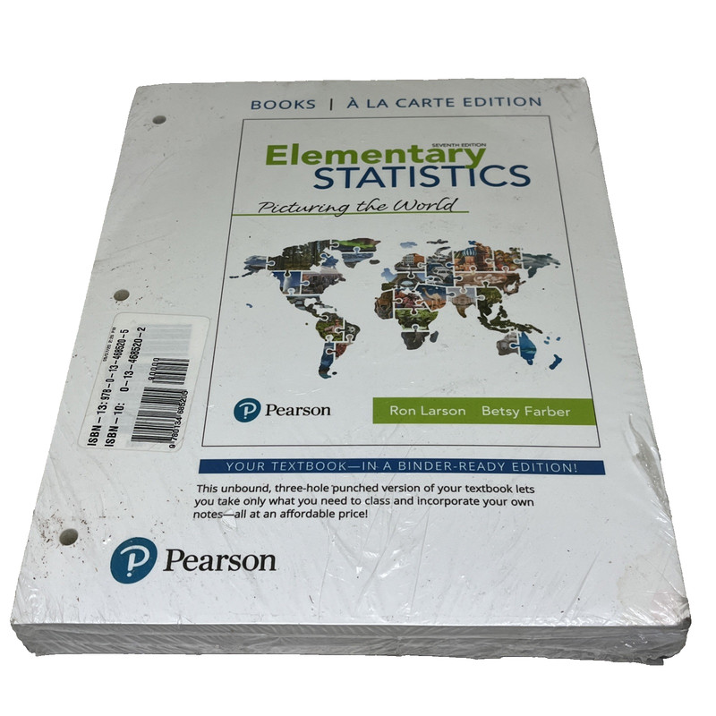 Pearson Elementary Statistics 7th Edition Loose Leaf Binder My Lab Access READ
