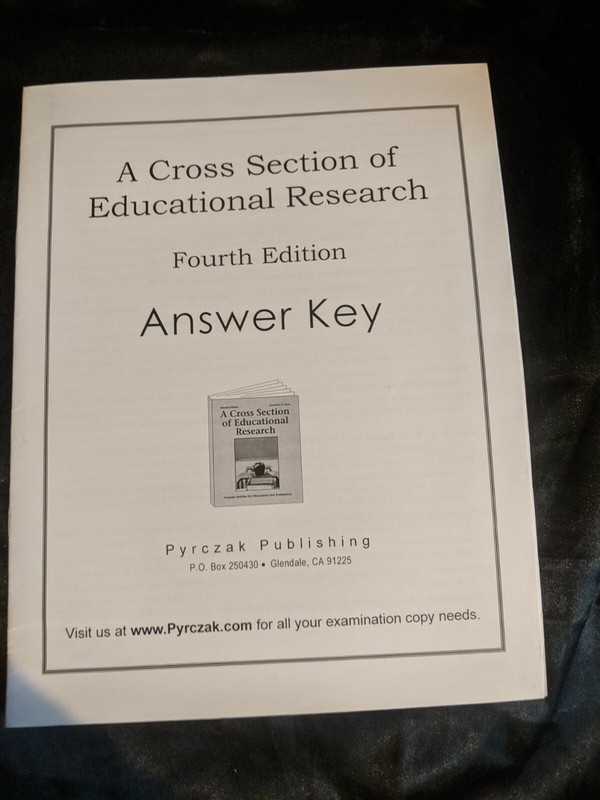 Cross Section of Educational Research-1st Ed : Journal Articles for…