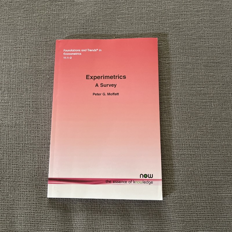 Experimetrics: A Survey, Foundations And Trends In Econometrics 11:1-2 Brand New
