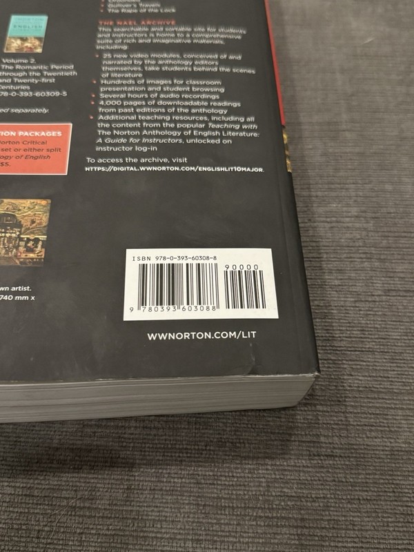 The Norton Anthology of English Literature (Tenth Edition) Volume 1. Very Good. gallery