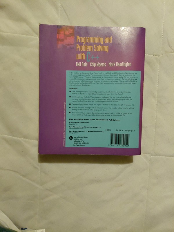 Programming and Problem Solving with C++ by N. Dale, C. Weems, M.Headington gallery