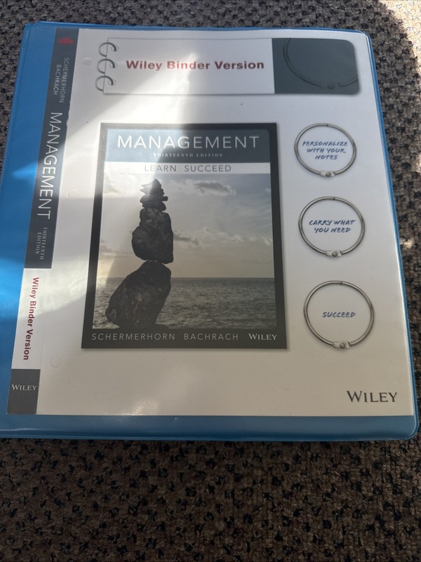 Management by Daniel G. Bachrach and John R. Schermerhorn Jr. (2016, Ringbound)