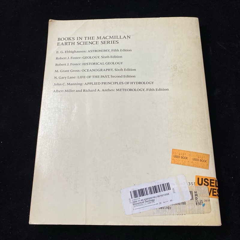 Historical Geology by Robert J. Foster. 1991 Macmillan Pub. PB Textbook gallery