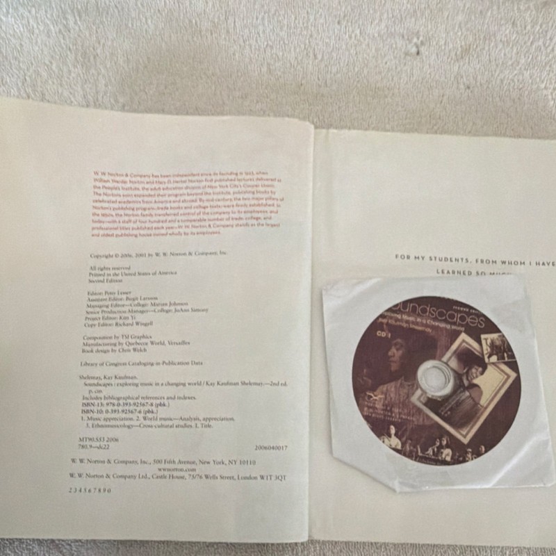 W. W. Norton Soundscapes Exploring Music Second Edition by Shelemay Paperback CD gallery