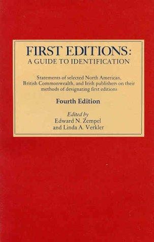 First Editions: A Guide to Identification Zempel, Edward N.