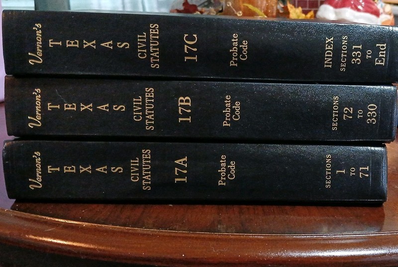 Vernon’s Civil Statutes (3), The State Of Texas Probate Code Law Books 17