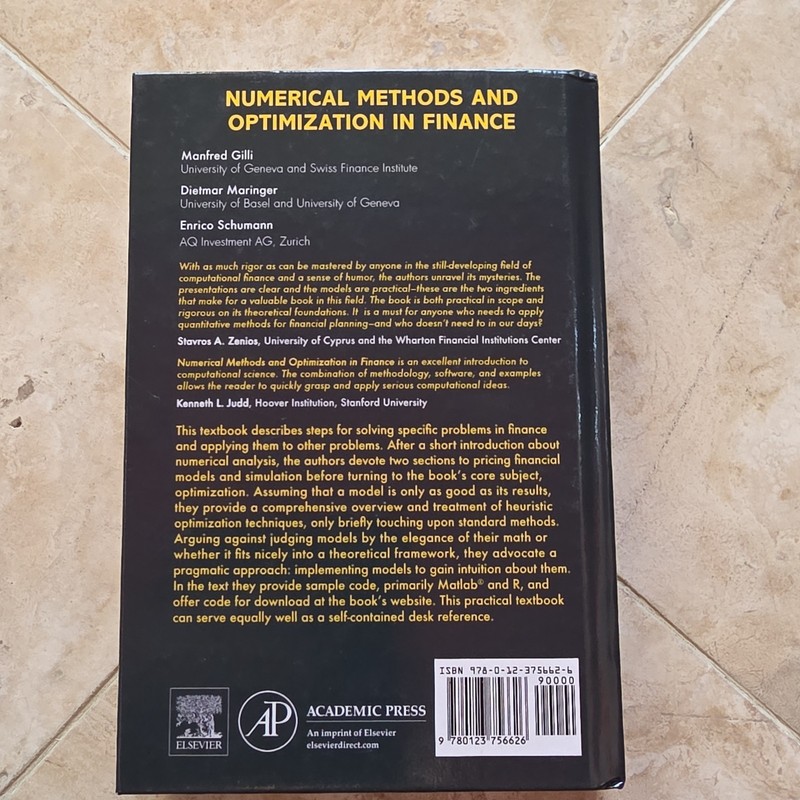 Academic Press Numerical Methods and Optimization in Finance HC Gilli, Maringer… gallery