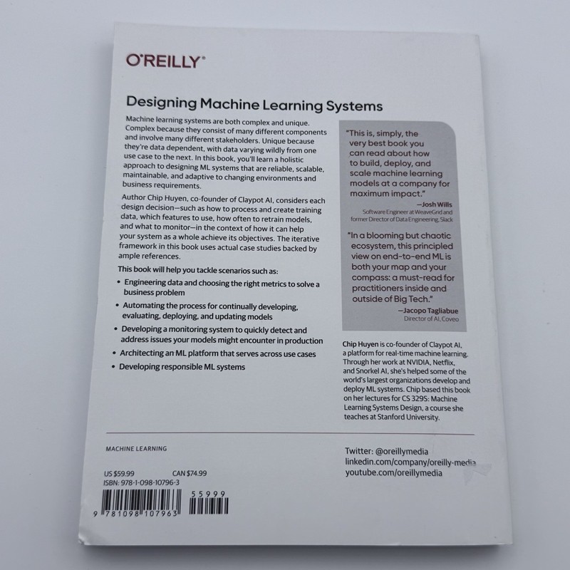 Designing Machine Learning Systems By Chip Huyen English Paperback Book O’Reilly gallery