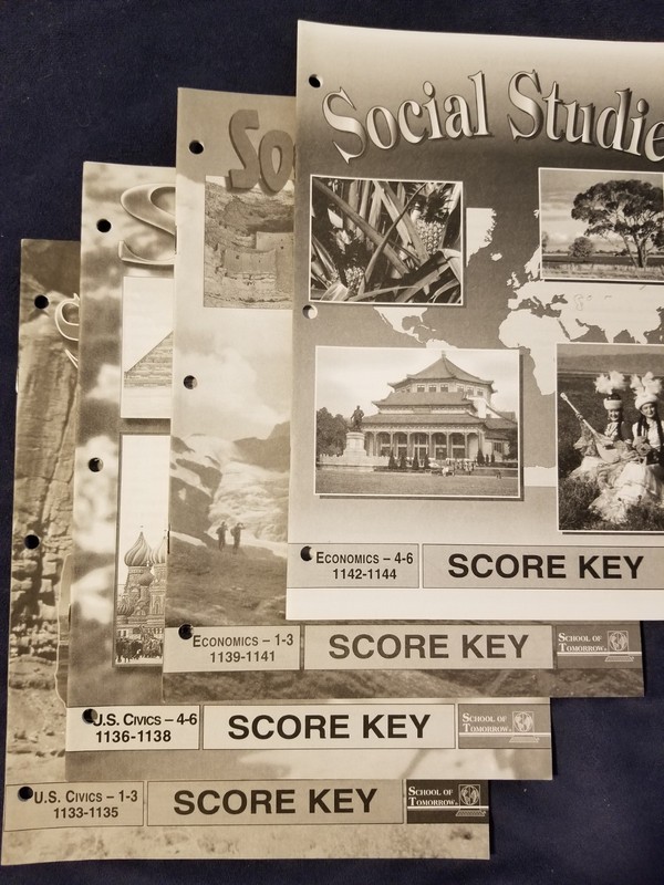 ACE School Of Tomorrow Social Studies Score Keys (for paces 1121-1132)