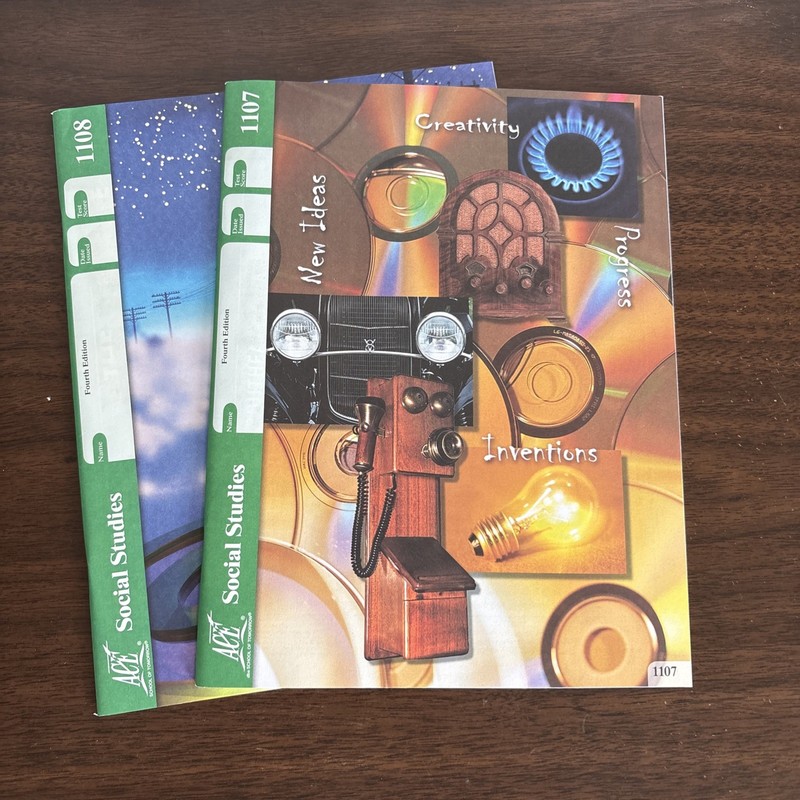 School of Tomorrow Ace Social Studies PACEs 1107 & 1108 Unused 4th Edition