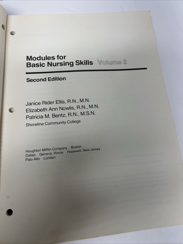 Modules for Basic Nursing Skills, Volume 2,PB,1980, By Ellis,Nowlis,Bentz gallery