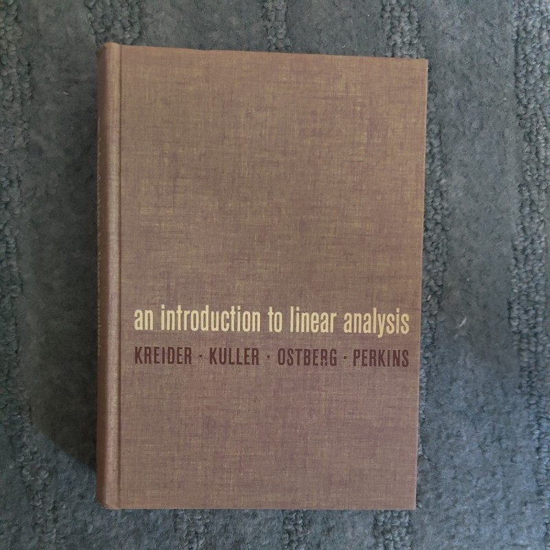 AN INTRODUCTION TO LINEAR ANALYSIS (ADDISON-WESLEY SERIES By Donald L Kreider