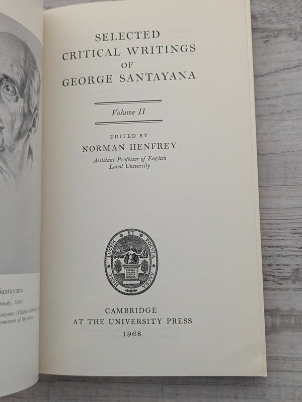 2 vol: Selected Critical Writings of George Santayan - PB/vintage 1968 gallery