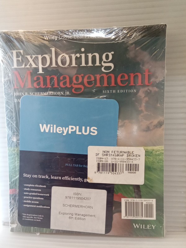 Exploring Management by Daniel G. Bachrach John R. Schermerhorn Jr NEW SEALED