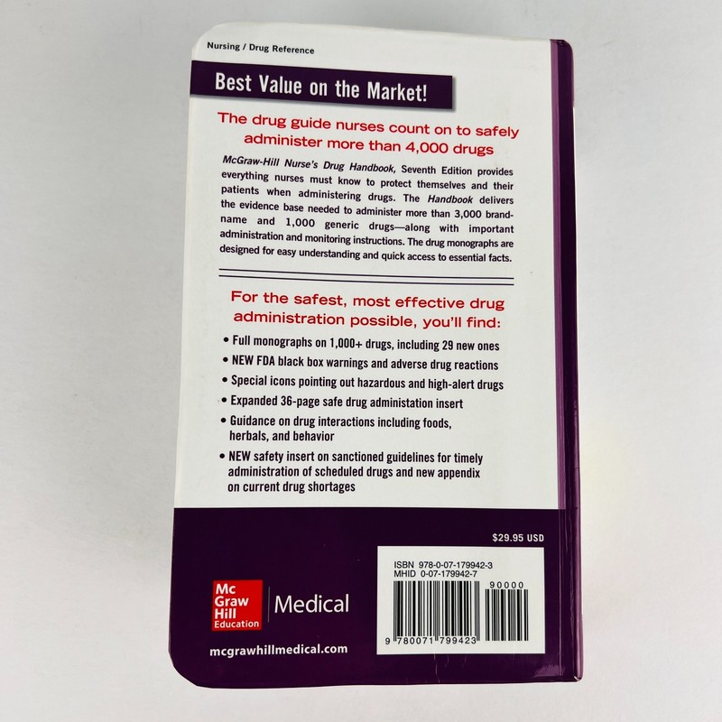 McGraw-Hill Nurses Drug Handbook Seventh Edition Book gallery