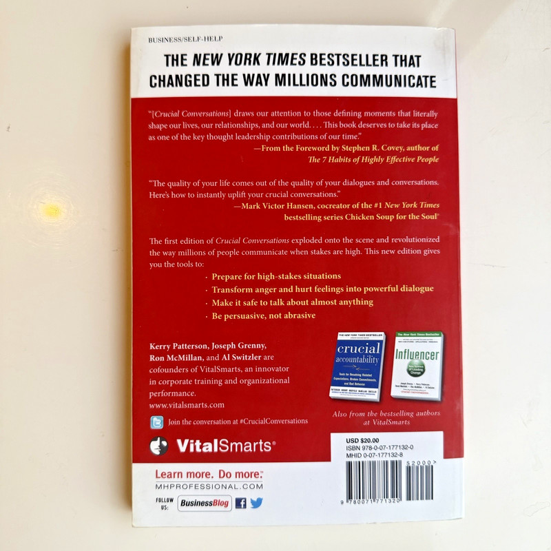 Crucial Conversations. Tools for talking. Patterson Grenny. Paperback . gallery