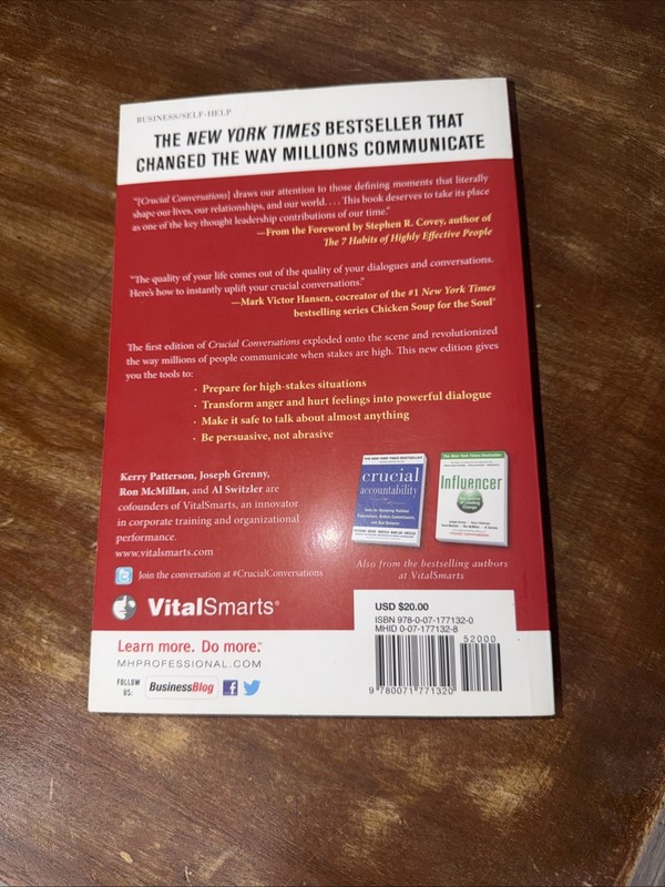 Crucial Conversations Tools for - paperback, Kerry Patterson, 9780071771320, new gallery