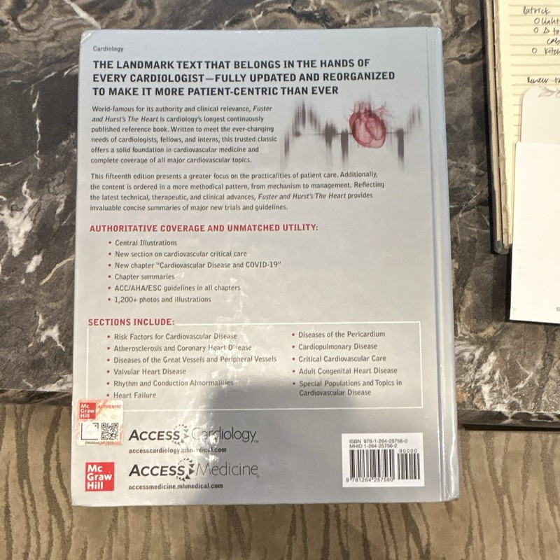 Fuster & Hurst’s The Heart 15th Edition 2022 Hardcover Cardiology (McGraw Hill) gallery