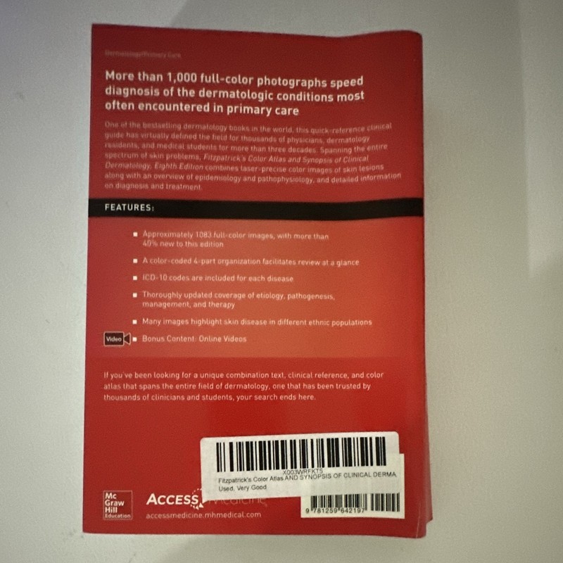 McGraw-Hill Fitzpatrick's Color Atlas Clinical Dermatology 8th Ed PB 2019 gallery