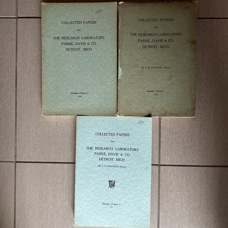 Collected Papers From The Research Laboratory Parke, Davis & Co Det.MI Vol 2,3,6
