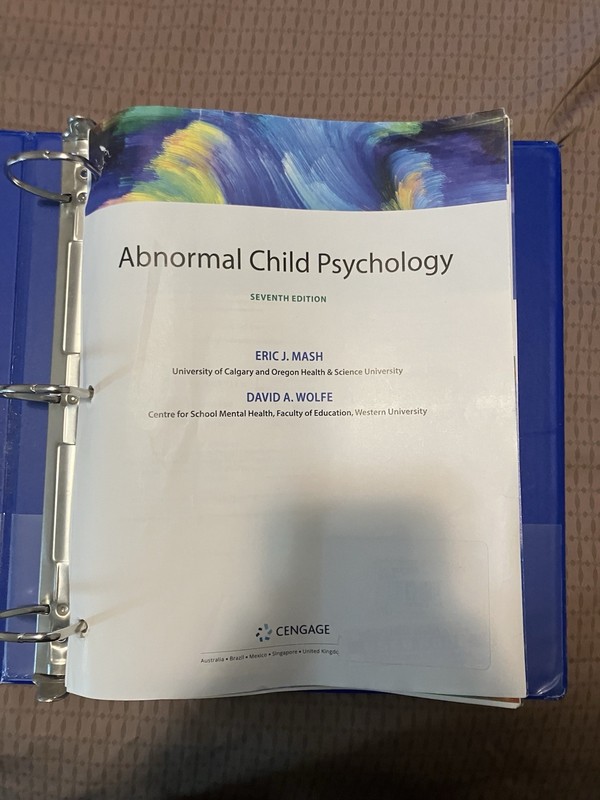 Abnormal Child Psychology 7th Ed Mash Wolfe Loose Leaf with Binder Cengage