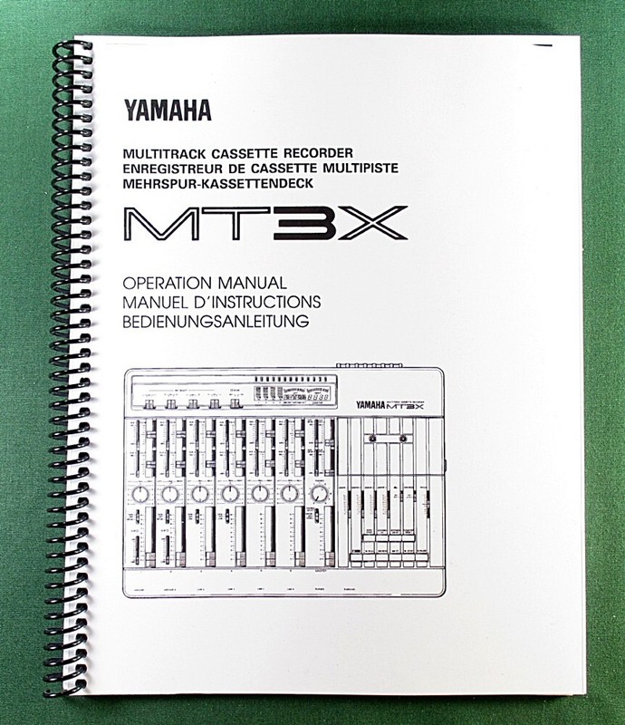 Yamaha MT3X Instruction Manual: 29 Pages & Protective Covers!
