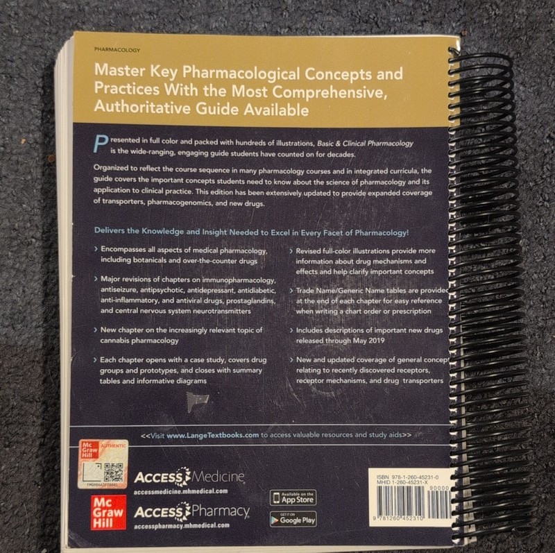 McGraw-Hill Basic & Clinical Pharmacology 15th Ed Spiral Bound Lange Katzung gallery