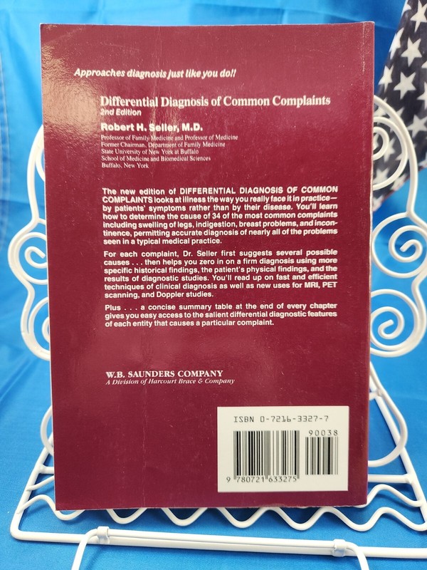 Differential Diagnosis of Common Complaints by Robert H. Seller (1992, PB) gallery