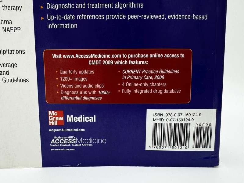 Current Medical Diagnosis & Treatment 2009 Lange McGraw Hill Book Pre - Owned gallery