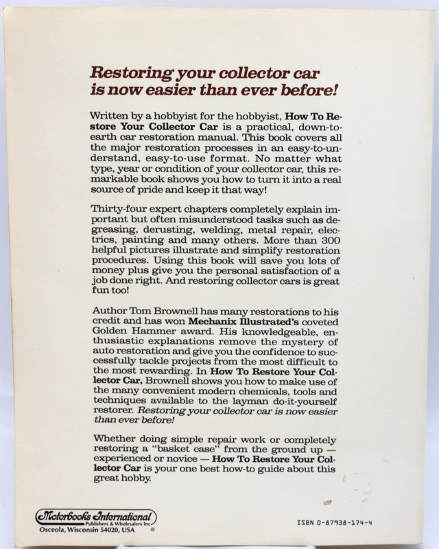 How to Restore Your Collector Car - Vintage Paperback by Tom Brownell gallery