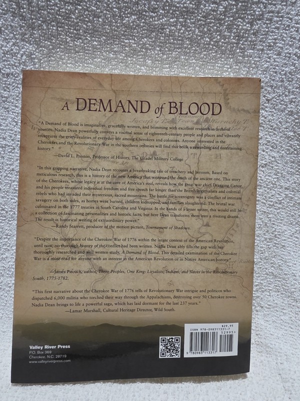 A Demand of Blood : The Cherokee War of 1776 by Nadia Dean, Rare Paperback VG+ gallery