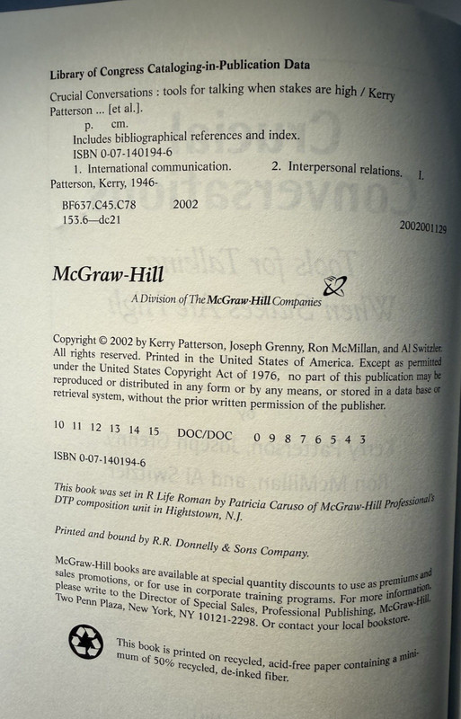 Crucial Conversations 2002 PB Patterson Grenny McGraw Hill Communication gallery