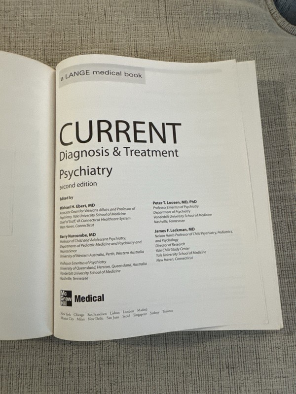 Current Diagnosis & Treatment Psychiatry 2nd Ed 2008 McGraw-Hill Medical gallery